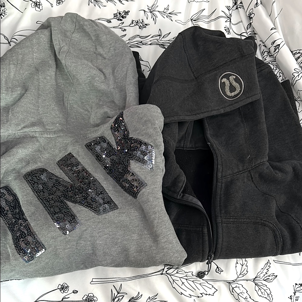 Gray and Black Hoodie Set